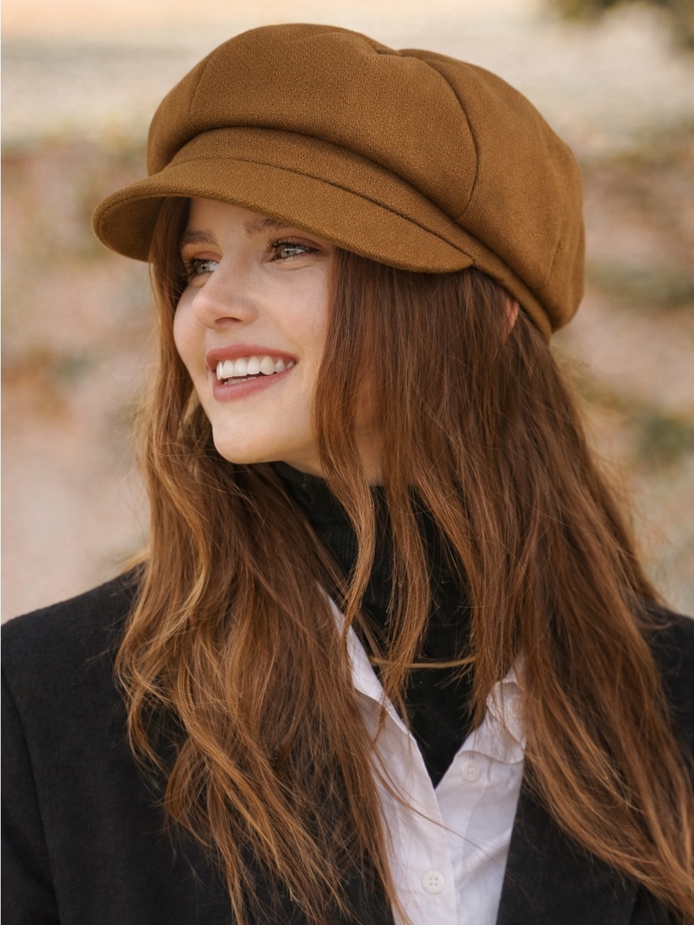 Salvador Bachiller Brown Wool Baker Women’s Beret